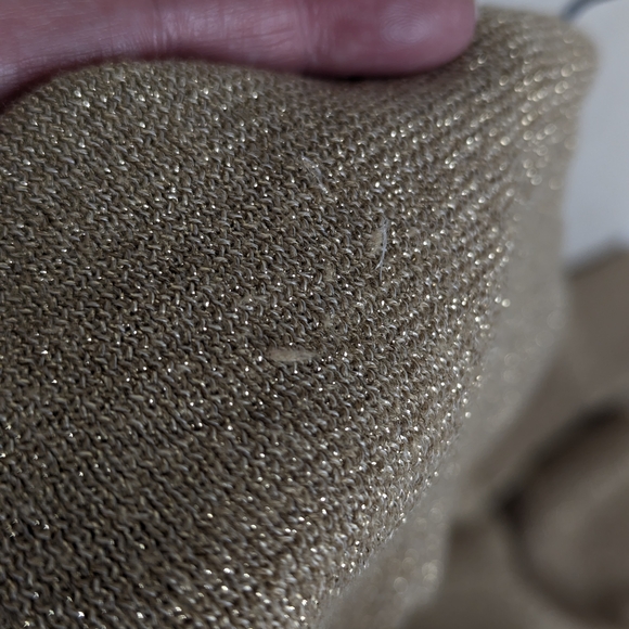 MICHAEL Michael Kors Gold Lurex Cowl Neck Dolman Sleeve Sweater Top XL - Picture 11 of 14